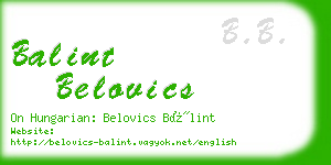 balint belovics business card